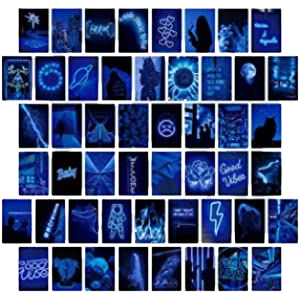 Amazon.com: Woonkit Blue Wall Collage Kit Aesthetic Pictures, Room Decor for Teen Girls, Blue Wall Room Bedroom Dorm Decor, Blue Wall Posters Prints, Photo Collage Kit, Trendy Teen, 50pcs 4x6 inch: Posters & Prints