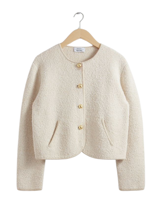 Textured Glitter Cardigan - White - Cardigans - & Other Stories US