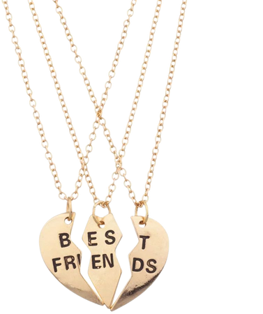 Lux Accessories Best Friends BFF Forever Heart 3 PC Necklace Set - Walmart.com
