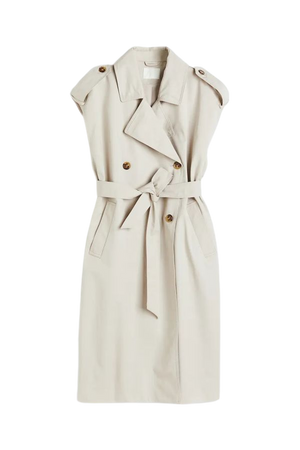 Sleeveless Trench Coat - Light beige - Ladies | H&M US