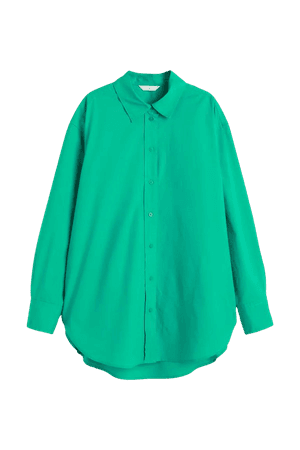 Poplin Shirt - Green - Ladies | H&M US