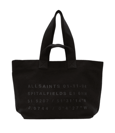 ALLSAINTS US: Womens Acari Address Tote Bag (black)