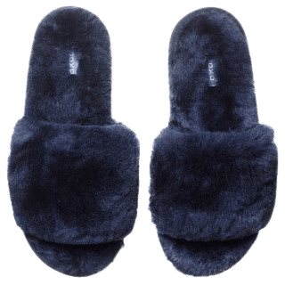 SOXO Women's slippers sheepskin navy blue | Slippers \ Classic WOMEN \ Slippers | Wholesale socks, slippers