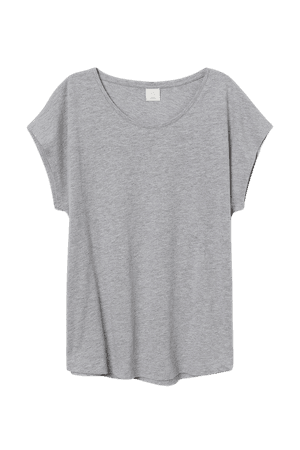 Cotton-blend T-shirt - Gray