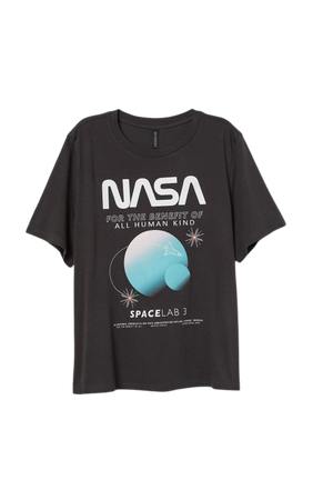 Printed T-shirt - Black/NASA - Ladies | H&M US