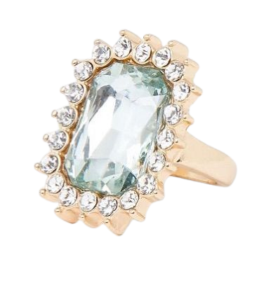 mint green gem large gold ring