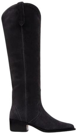GARVY Dark Grey Suede Knee High Boot | Women's Boots – Steve Madden