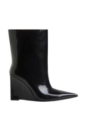 Wedge-heeled Leather Boots - Black - Ladies | H&M US