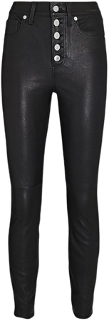 Veronica Beard Debbie Leather Pants In Black | INTERMIX®