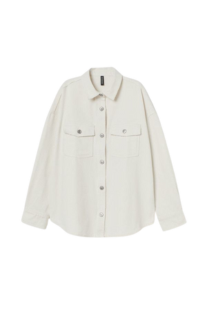 Oversized Denim Shirt - White