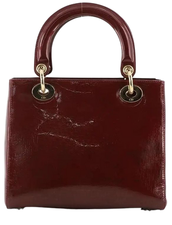 Christian Dior Vintage Lady Dior Bag Ultimate Embossed Patent Medium at 1stDibs