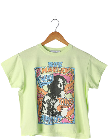 DAYDREAMER Bob Marley Don't Worry - Bright Green Tee - T-Shirt - Lulus
