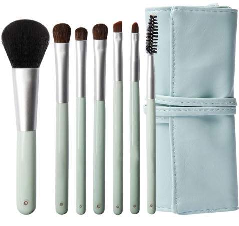 Amazon.com: HopeMate Makeup Brushes 7 PCs Makeup Brush Set Foundation Brush Lip Brush Eye Shadows Make Up Brushes Kit, Mint Green: Beauty