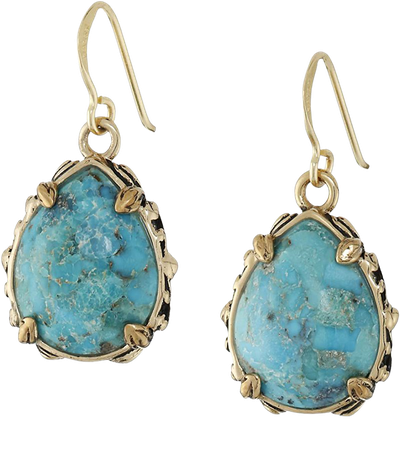 Amazon.com: Barse Jubilee Teardrop Bronze and Turquoise Earrings: Dangle Earrings: Jewelry