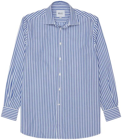 WNU Royal Blue Stripe Poplin Boyfriend Shirt | With Nothing Underneath