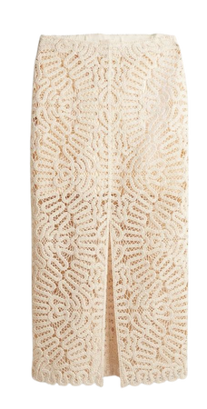 Crochet-look Pencil Skirt - Light beige - Ladies | H&M US