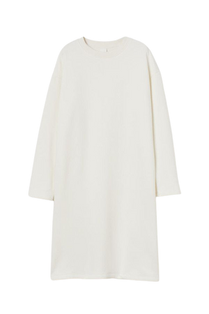 Sweatshirt Dress - White