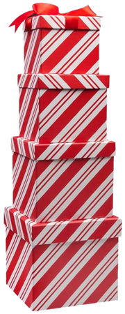 Amazon.com: 4 Boxes Candy Cane Christmas Nesting Boxes with Lids in 4 Assorted Sizes for Holiday Decorative Wrapping: Home & Kitchen