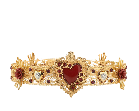 Dolce &Gabbana Large Sacred Heart Gold Belt
