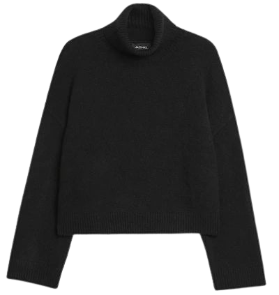 Knitted turtleneck sweater - Black - Monki WW