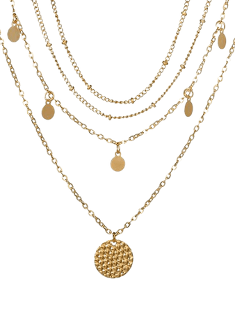 Layered Disc Chain Necklace In GOLD | ZAFUL