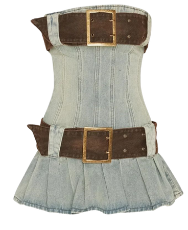 Jaded London | Chelsea Denim Kilt Mini Dress