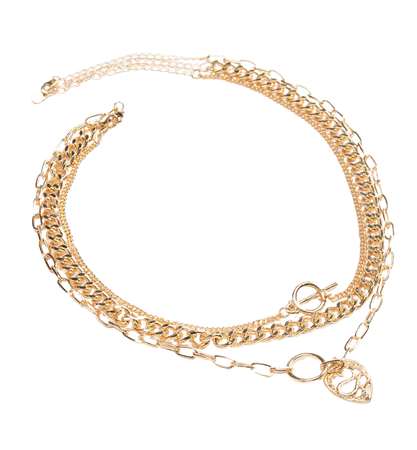 FULL TILT Layered Heart & Snake Necklace - GOLD - U120843NK01 | Tillys