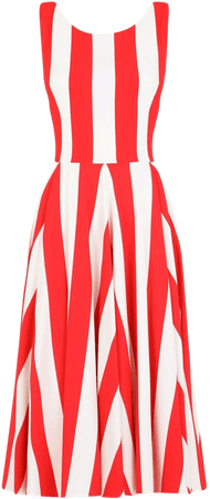 Shop red & white Dolce & Gabbana striped pleated dress with Express Delivery - Farfetch