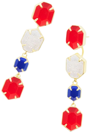 Red white and blue earrings Kendra Scott