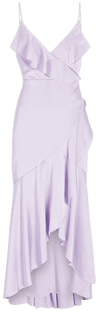 Conscious Edit Ruffle Wrap Front Hi-lo Maxi Dress | Express