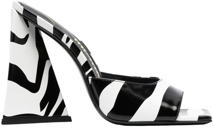 The Attico Devon zebra-print 115mm Mules - Farfetch