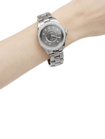 Chanel Grey Ceramic J12 Watch Diamonds