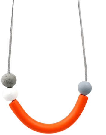 Orange statement necklace orange necklace Orange grey curve | Etsy