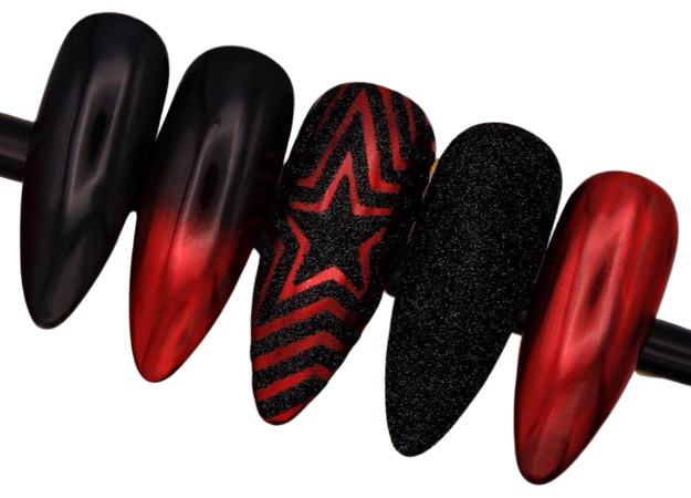 Black & Red “Star” Nails