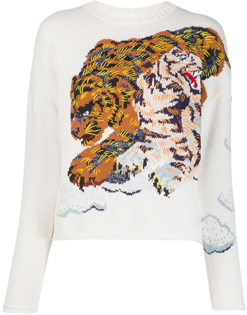 Kenzo tiger-intarsia Sweater - Farfetch