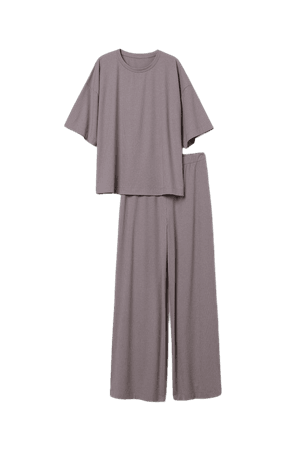 Pajama T-shirt and Pants - Gray - Ladies | H&M US