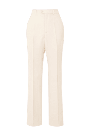 Cream Silk and wool-blend straight-leg pants | Gucci | NET-A-PORTER