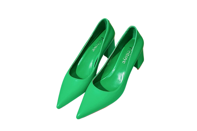 Amazon.com: Reitoye Women's Chunky Heel Pumps Sexy Pointed Toe Dress Pump Heels US 7 Green : Clothing, Shoes & Jewelry