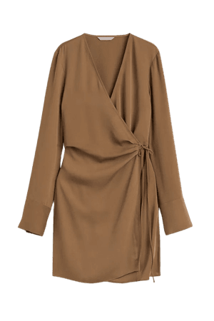 Wrap dress - Dark beige - Ladies | H&M US