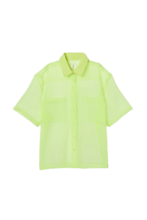Camicia squadrata in organza - Giallo neon - DONNA | H&M IT