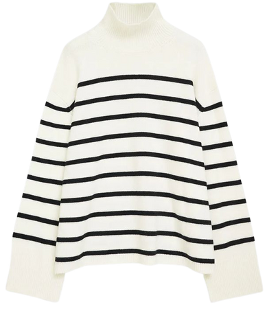 ANINE BING Courtney Sweater - Ivory And Black Stripe – ANINE BING EU