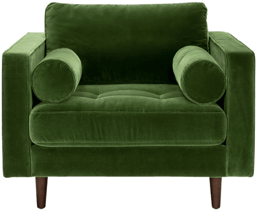 Grass Green Sven Velvet Walnut Lounge Chair | Article