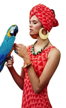 tropical dress with parrot