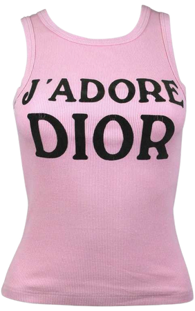 Christian Dior "J'adore" Dior Pink Ribbed Cotton Tank top, A/W 2001 , size 4 US at 1stdibs
