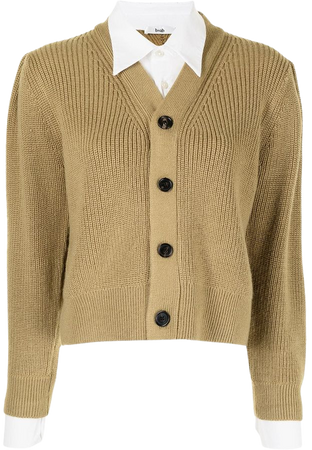 b+ab purl-knit puff-sleeves Cardigan - Farfetch