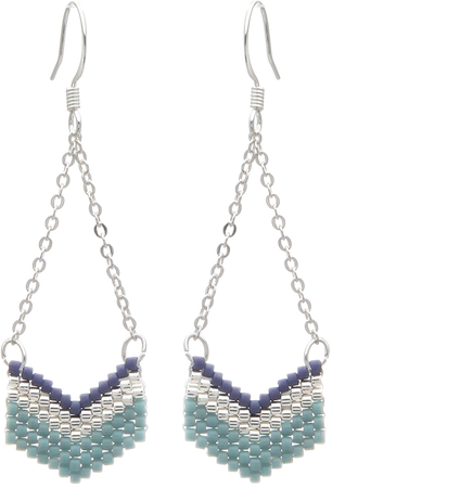 grey and blue earrings