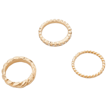PLT set of 3 gold rings