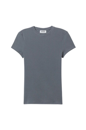 Close Fitted Rib T-Shirt - Dark Grey - Weekday WW