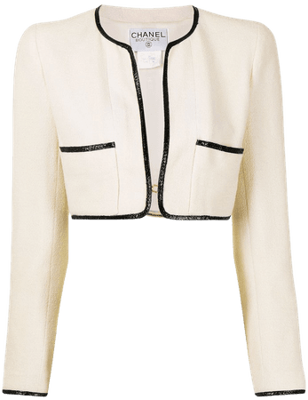 Chanel Pre-Owned 1995 Collarless Cropped Jacket - Farfetch