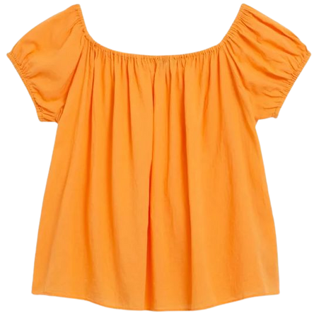 orange cotton raglan sleeves top | agnès b.
